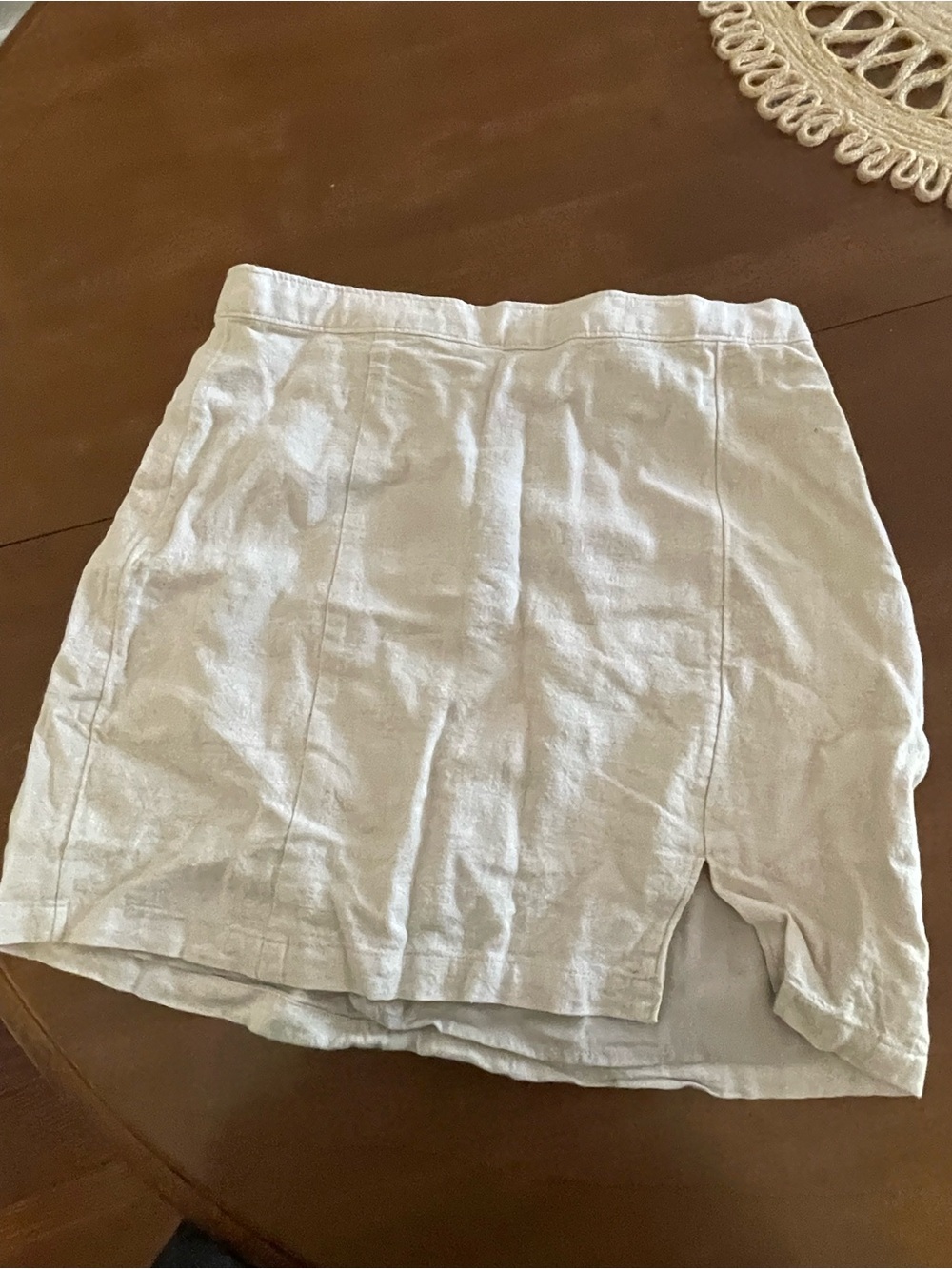 Abercrombie & Fitch Cream Linen-Blend Skirt
